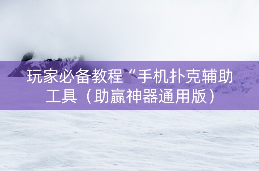 玩家必备教程“手机扑克辅助工具（助赢神器通用版）