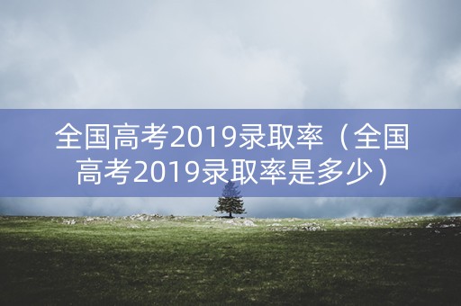 全国高考2019录取率（全国高考2019录取率是多少）