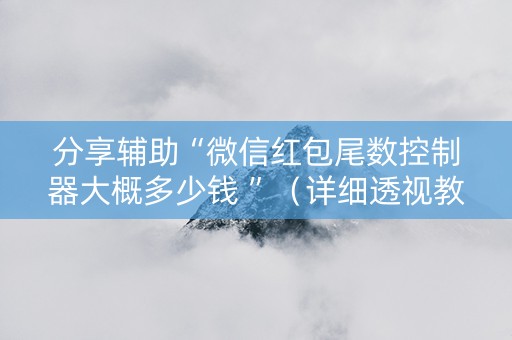 分享辅助“微信红包尾数控制器大概多少钱 ”（详细透视教程）-哔哩哔哩
