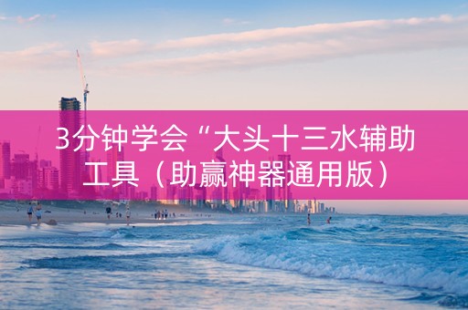 3分钟学会“大头十三水辅助工具（助赢神器通用版）