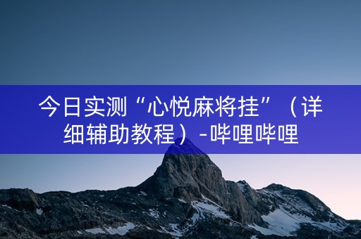 今日实测“心悦麻将挂”（详细辅助教程）-哔哩哔哩