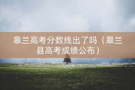 皋兰高考分数线出了吗（皋兰县高考成绩公布）