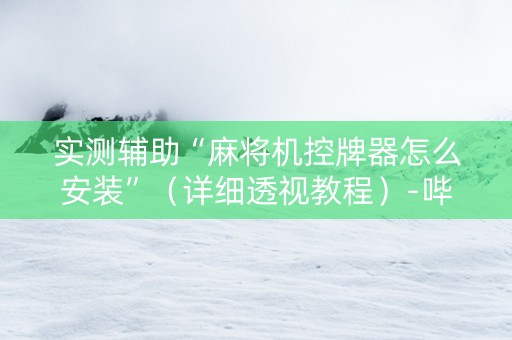 实测辅助“麻将机控牌器怎么安装”（详细透视教程）-哔哩哔哩