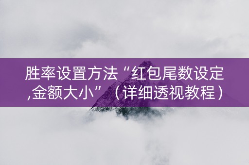胜率设置方法“红包尾数设定,金额大小”（详细透视教程）-哔哩哔哩