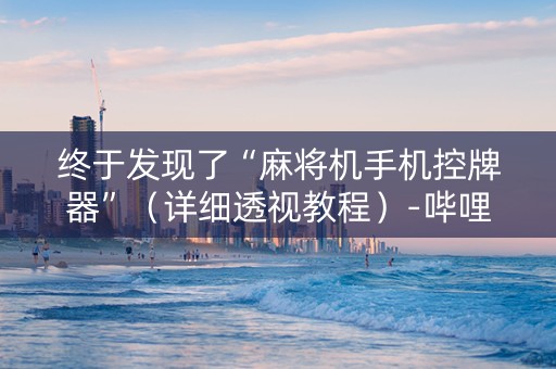 终于发现了“麻将机手机控牌器”（详细透视教程）-哔哩哔哩