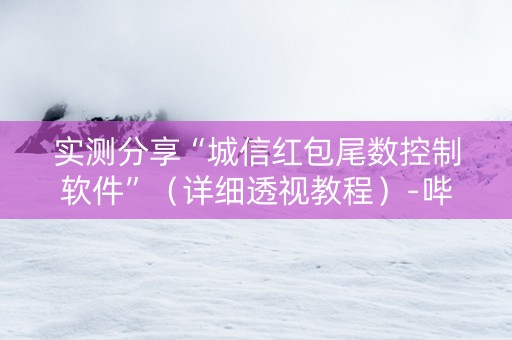 实测分享“城信红包尾数控制软件”（详细透视教程）-哔哩哔哩