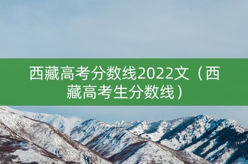 西藏高考分数线2022文（西藏高考生分数线）