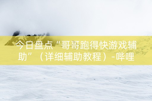 今日盘点“哥哥跑得快游戏辅助”（详细辅助教程）-哔哩哔哩