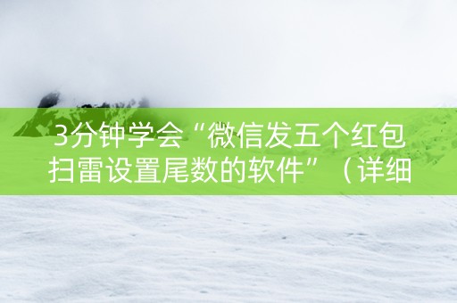 3分钟学会“微信发五个红包扫雷设置尾数的软件”（详细透视教程）-哔哩哔哩
