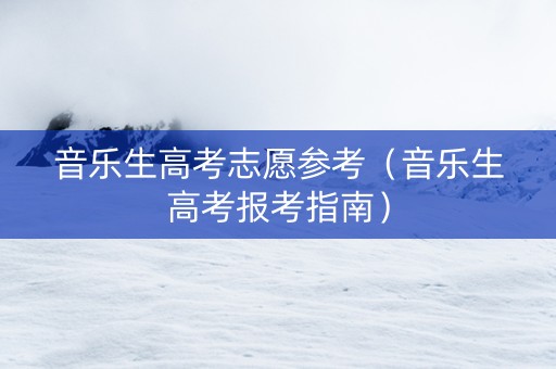 音乐生高考志愿参考（音乐生高考报考指南）