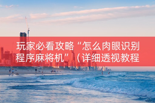 玩家必看攻略“怎么肉眼识别程序麻将机”（详细透视教程）-哔哩哔哩