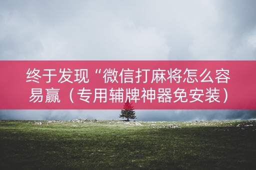 终于发现“微信打麻将怎么容易赢（专用辅牌神器免安装）