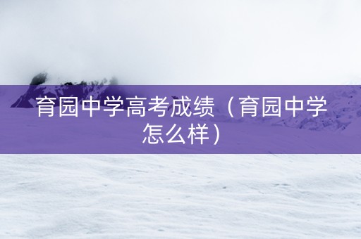 育园中学高考成绩（育园中学怎么样）