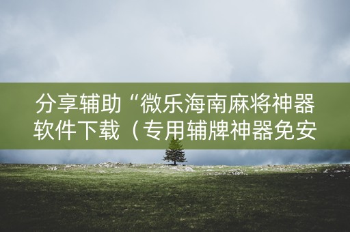 分享辅助“微乐海南麻将神器软件下载（专用辅牌神器免安装）