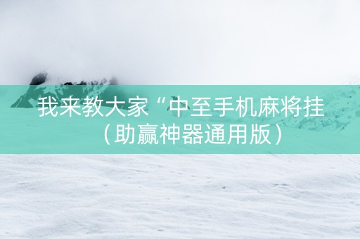 我来教大家“中至手机麻将挂（助赢神器通用版）