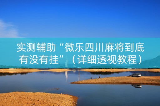 实测辅助“微乐四川麻将到底有没有挂”（详细透视教程）-哔哩哔哩
