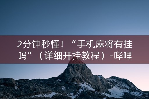 2分钟秒懂！“手机麻将有挂吗”（详细开挂教程）-哔哩哔哩