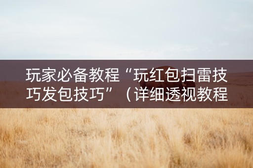 玩家必备教程“玩红包扫雷技巧发包技巧”（详细透视教程）-哔哩哔哩
