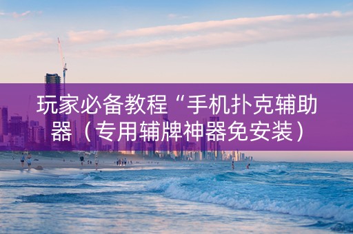 玩家必备教程“手机扑克辅助器（专用辅牌神器免安装）