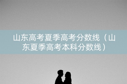 山东高考夏季高考分数线（山东夏季高考本科分数线）