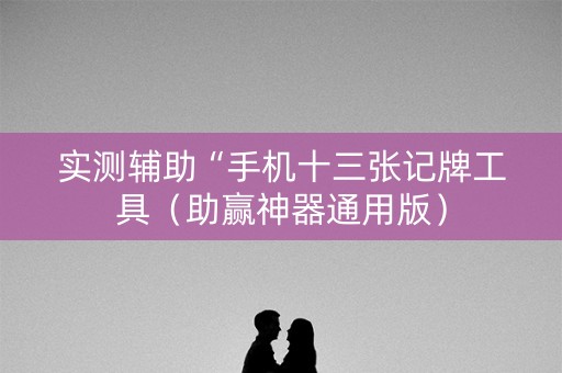 实测辅助“手机十三张记牌工具（助赢神器通用版）