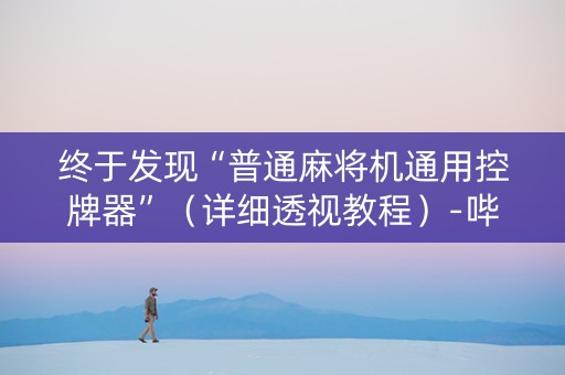 终于发现“普通麻将机通用控牌器”（详细透视教程）-哔哩哔哩