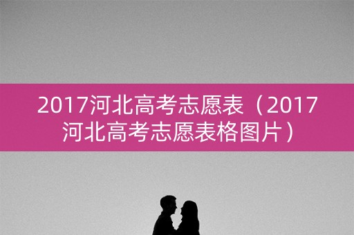 2017河北高考志愿表（2017河北高考志愿表格图片）