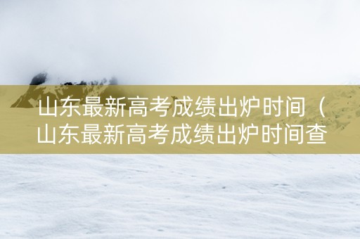 山东最新高考成绩出炉时间（山东最新高考成绩出炉时间查询）