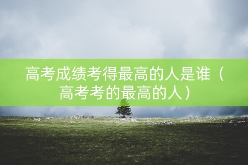 高考成绩考得最高的人是谁（高考考的最高的人）