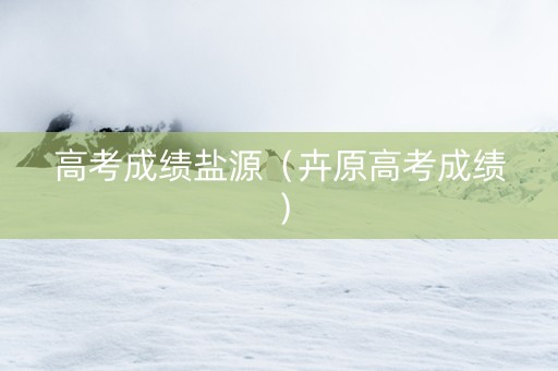 高考成绩盐源（卉原高考成绩）