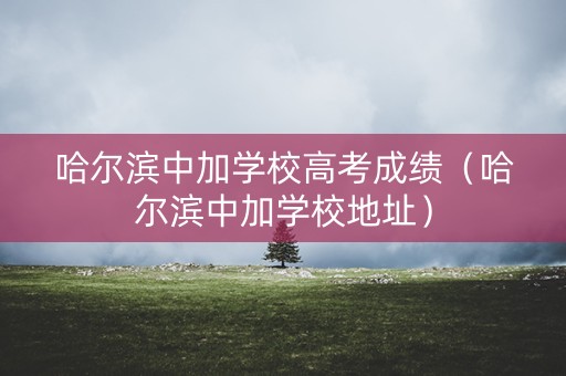 哈尔滨中加学校高考成绩（哈尔滨中加学校地址）