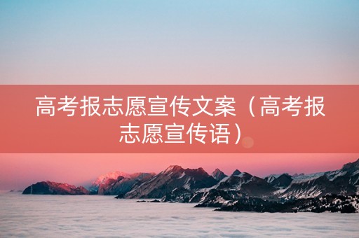 高考报志愿宣传文案（高考报志愿宣传语）