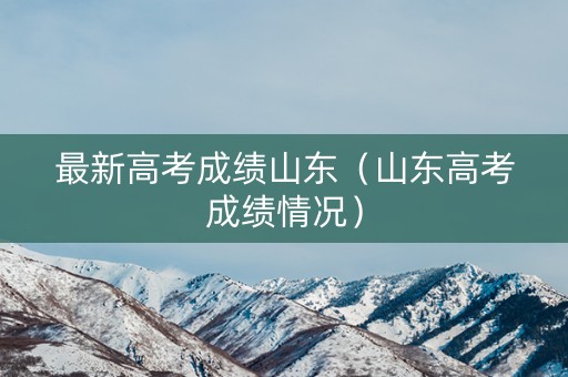 最新高考成绩山东（山东高考成绩情况）