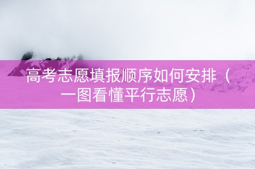 高考志愿填报顺序如何安排（一图看懂平行志愿）