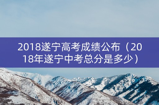 2018遂宁高考成绩公布（2018年遂宁中考总分是多少）