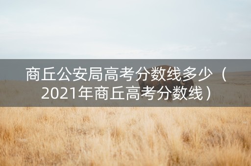 商丘公安局高考分数线多少（2021年商丘高考分数线）