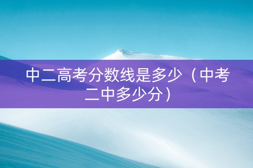 中二高考分数线是多少（中考二中多少分）