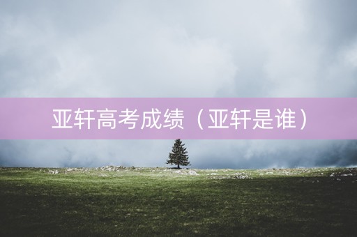 亚轩高考成绩（亚轩是谁）
