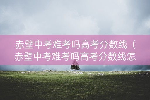 赤壁中考难考吗高考分数线（赤壁中考难考吗高考分数线怎么算）