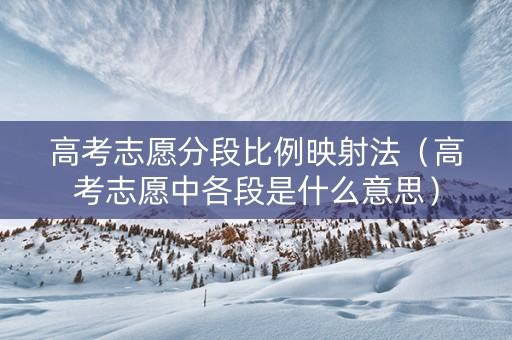 高考志愿分段比例映射法（高考志愿中各段是什么意思）