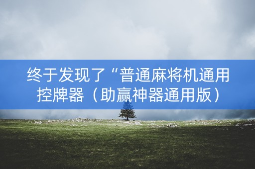 终于发现了“普通麻将机通用控牌器（助赢神器通用版）