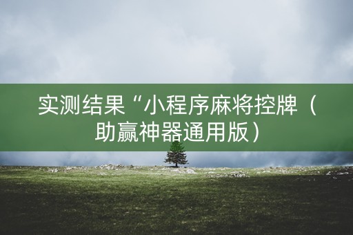 实测结果“小程序麻将控牌（助赢神器通用版）