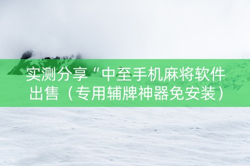 实测分享“中至手机麻将软件出售（专用辅牌神器免安装）