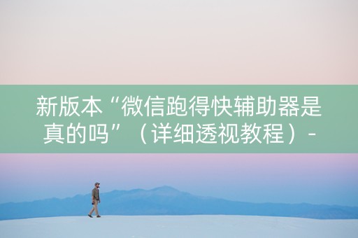新版本“微信跑得快辅助器是真的吗”（详细透视教程）-哔哩哔哩