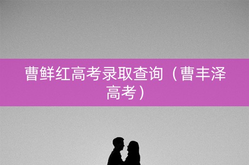 曹鲜红高考录取查询（曹丰泽高考）