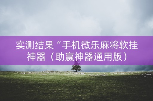 实测结果“手机微乐麻将软挂神器（助赢神器通用版）
