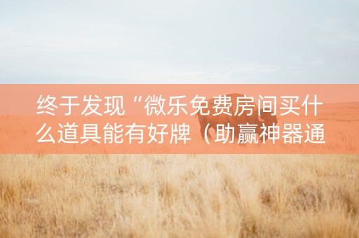终于发现“微乐免费房间买什么道具能有好牌（助赢神器通用版）