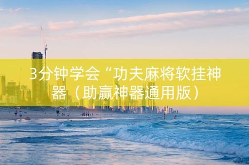 3分钟学会“功夫麻将软挂神器（助赢神器通用版）