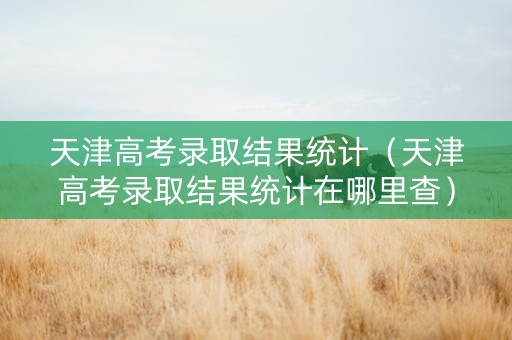 天津高考录取结果统计（天津高考录取结果统计在哪里查）