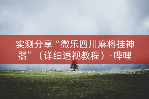 实测分享“微乐四川麻将挂神器”（详细透视教程）-哔哩哔哩